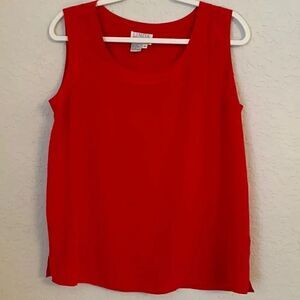 LINDA HUTTON Silk Crimson Top Size M